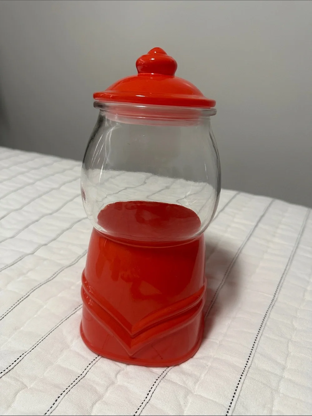 Red Candy Gumball Glass Dispenser